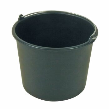 Bouwemmer 12 liter - zwart kunststof