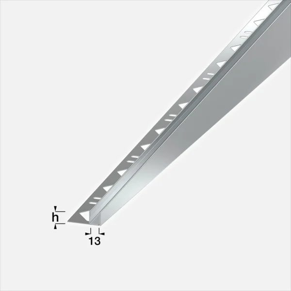 Tegelprofiel RVS Glas Douche Afschotprofiel Links Maatvoering