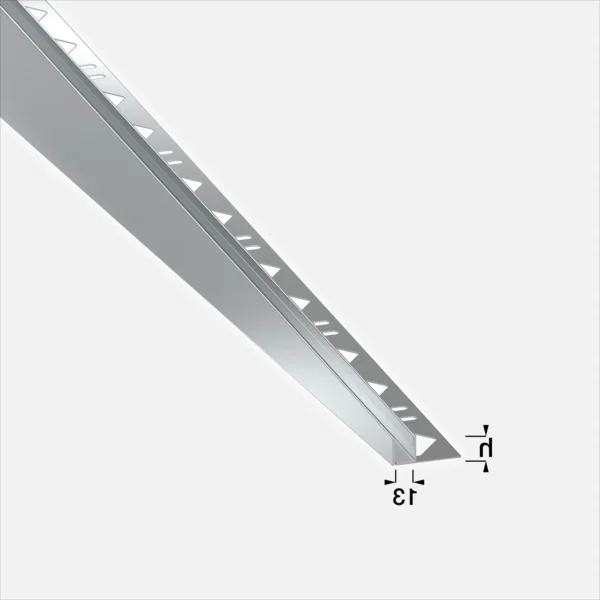 Tegelprofiel RVS Glas Douche Afschotprofiel Rechts Maatvoering